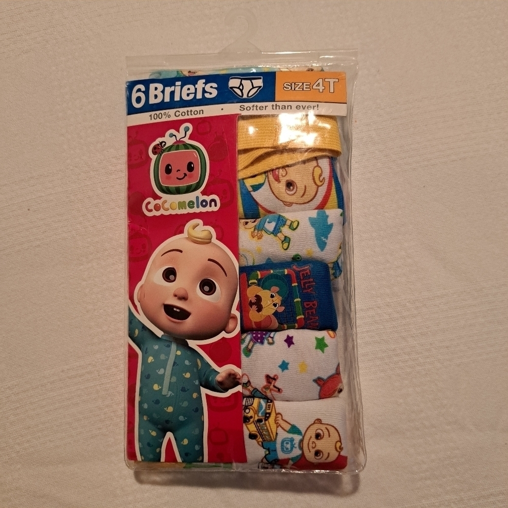Cocomelon boys 6 pack cotton briefs size 4T